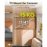 goobay Support mural TV Caravan TILT (M), 13 à 43 pouces Argent