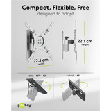 goobay Support mural TV Caravan TILT (M), 13 à 43 pouces Argent