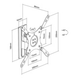 goobay Support mural TV Caravan TILT (M), 13 à 43 pouces Argent