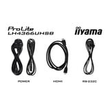 iiyama ProLite LH4366UHSB-B1AG, Affichage public Noir, HDMI, USB-C, LAN, Wi-Fi, Audio, Android