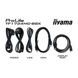 iiyama ProLite TF1734MC-B8X, Affichage public Noir, VGA, HDMI, DisplayPort, Touch