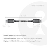 Club 3D DisplayPort 2.1 Bi-Directionnel Certifié VESA DP80, Câble 1,6 mètre