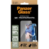 PanzerGlass iPhone 16 Plus - Ultra-Wide Fit, Film de protection Transparent/Noir