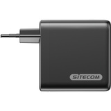 Sitecom 140W GaN Power Delivery chargeur mural avec affichage LED Noir, 2x USB-C, 1x USB-A, 2 mètres