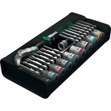 Wera 8100 SB 9 Set de cliquets Zyklop Speed, Set d'outils Noir/Vert, Clé à cliquet 29 pièces avec tête pivotante