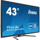 iiyama ProLite X4373UHSU-B1 43" 4K UHD Moniteur  Noir, 4K Ultra HD, HDMI, DisplayPort, USB, Audio