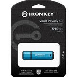 Kingston IronKey Vault Privacy 50 512 Go, Clé USB Bleu clair/Noir, USB-A 3.2 Gen 1