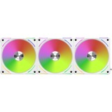 Lian Li UNI FAN AL120 V2 Triple Pack, Ventilateur de boîtier Blanc, Connecteur de ventilateur PWM à 4 broches, LED RGB