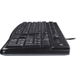 Logitech MK120 Ensemble Clavier QWERTY + Souris Noir Noir, Layout l’UE (QWERTY), Rubberdome, Vente au détail