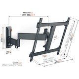 Vogels COMFORT TVM 3445 Support TV pivotant, Support mural Noir,  32-65"