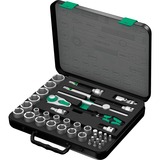 Wera 8100 SC 4 Jeu de cliquets Zyklop Speed, Set d'outils Noir/Vert, Clé à cliquet de 38 pièces avec tête pivotante