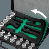 Wera 8100 SC 4 Jeu de cliquets Zyklop Speed, Set d'outils Noir/Vert, Clé à cliquet de 38 pièces avec tête pivotante