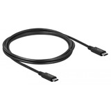 DeLOCK USB-C 4 Gen 2x2 > USB-C, Câble Noir, 2 mètres