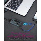 ICY BOX IB-HUB1454-C31 4-port USB 3.2 Gen 2 Type-C, Hub USB Gris/bleu-gris