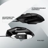 Logitech G502 X, Souris gaming Noir, 100 - 25.600 DPI