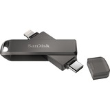 SanDisk iXpand Luxe 256 Go, Clé USB Noir, USB Type-C, connecteur Apple Lightning