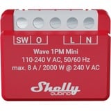 Shelly Qubino Wave 1PM Mini, Relais Rouge/Blanc, 1 canal, Z-Wave