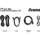 iiyama ProLite XUB2492QSU-B1 23.8" Moniteur Noir (Mat), 1x DisplayPort, 1x HDMI, 1x USB-C, 3x USB-A