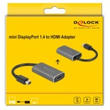 DeLOCK Mini DisplayPort 1.4 > HDMI, Adaptateur Noir/gris, 0,2 mètres, 8K, HDR