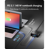 ICY BOX 240W GaN station de recharge Noir, 4x USB-C, 2x USB-A