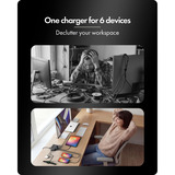 ICY BOX 240W GaN station de recharge Noir, 4x USB-C, 2x USB-A