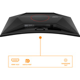 AOC  31" Moniteur gaming incurvé  Noir/Rouge