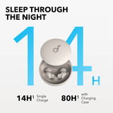 Anker Sleep A20 écouteurs in-ear Beige, Bluetooth 5.3, noise-masking 4 points, IPX4
