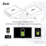 Club 3D Chargeur de voyage 132W GAN Noir, USB-A, USB-C, Power Delivery (PD) 3.0