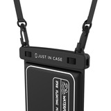 Just in Case Waterproof Floating Phone Bag IPX8, Housse smartphone Noir/transparent