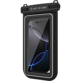 Just in Case Waterproof Floating Phone Bag IPX8, Housse smartphone Noir/transparent