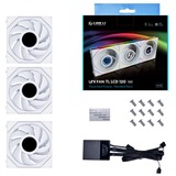 Lian Li UNI FAN TL-LCD120 White Triple Pack, Ventilateur de boîtier Blanc, 4 broches PWM, contrôleur inclus