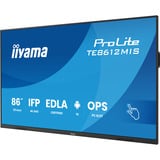 iiyama ProLite TE8612MIS-B4AG, Affichage public Noir (Mat), 2x HDMI | 1x DisplayPort | VGA | LAN | WiFi | 24/7 | Tactile