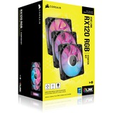 Corsair iCUE RX120 RGB Triple Kit, Ventilateur de boîtier Noir, 4 broches PWM