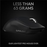 Logitech G PRO X SUPERLIGHT, Souris gaming Noir, 100 - 25 600 dpi
