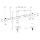 Neomounts DS60-600BL2 Bras de moniteur 10-32" - Quick-fix - butée à 180°, Support de moniteur Noir