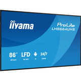iiyama ProLite LH8664UHS-B3AG, Affichage public Noir (Mat), 85.6", HDMI, USB-C, Wi-Fi 5, Android 14