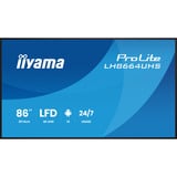 iiyama ProLite LH8664UHS-B3AG, Affichage public Noir (Mat), 85.6", HDMI, USB-C, Wi-Fi 5, Android 14