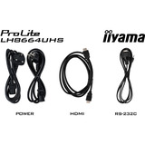iiyama ProLite LH8664UHS-B3AG, Affichage public Noir (Mat), 85.6", HDMI, USB-C, Wi-Fi 5, Android 14