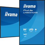 iiyama ProLite LH8664UHS-B3AG, Affichage public Noir (Mat), 85.6", HDMI, USB-C, Wi-Fi 5, Android 14