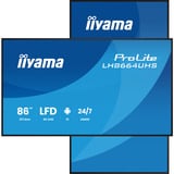iiyama ProLite LH8664UHS-B3AG, Affichage public Noir (Mat), 85.6", HDMI, USB-C, Wi-Fi 5, Android 14