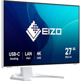 EIZO FlexScan EV2740X-WT 27" 4K UHD Moniteur  Blanc, 2x HDMI, DisplayPort, 3x USB-A, USB-B, 2x USB-C, RJ-45