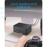 ICY BOX IB-1233CL-CR, station de clonage SSD/HDD, Station d'accueil Noir, HDD, SSD, SATA, 2.5,3.5", USB 3.2 Gen 1 (3.1 Gen 1) Type-A, Noir, 5 Gbit/s