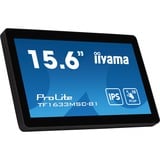 iiyama ProLite TF1633MSC-B1 15.6" Moniteur tactile Noir, 1x DisplayPort, 1x HDMI, 2x USB-A