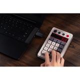 8BitDo Retro 18 Mechanical Numpad - N Edition, Pavé numérique Gris/Rouge, Kaih Box White switch V2, Dye-sub PST keycaps, USB / 2,4 GHz / Bluetooth
