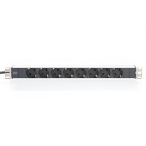 Digitus Bloc d'alimentation à 8 prises DN-95401, Multiprise Noir/en aluminium