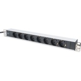 Digitus Bloc d'alimentation à 8 prises DN-95401, Multiprise Noir/en aluminium
