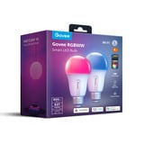 Govee RGBWW Smart LED Bulb E27 (800lm) (2-pack), Lampe à LED Bluetooth, WiFi 2.4GHz, 2 pieces