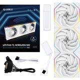 Lian Li UNI FAN TL 120 Wireless Triple Pack, Ventilateur de boîtier Blanc, 4 broches PWM, contrôleur inclus