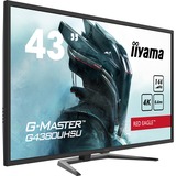 iiyama G-Master Red Eagle G4380UHSU-B1 43" 4K UHD Moniteur gaming  Noir, 108 cm (42.5"), 3840 x 2160 pixels, 4K Ultra HD, LED, 0,4 ms, Noir