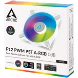 ARCTIC P12 PWM PST A-RGB ventilateur de boîtier Blanc, 120 x 120 x 25 mm